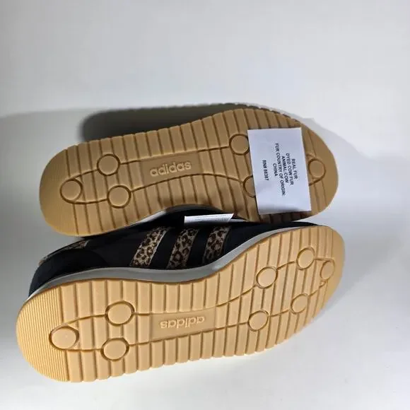 Adidas womens run 70s 2.0 core black leopard stripe sneakers size 7.5 - Picture 7 of 8